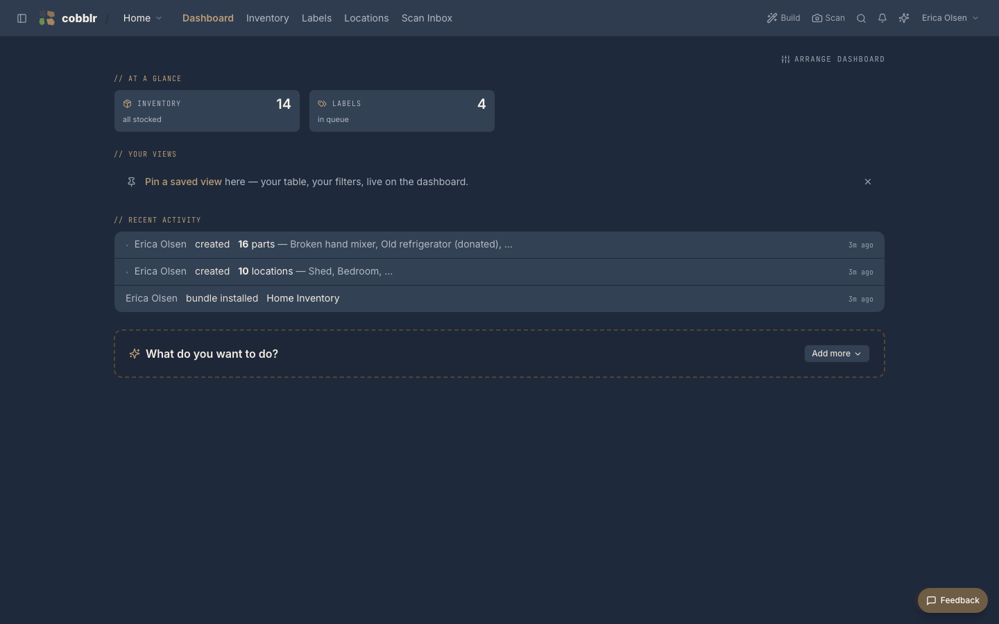 A workspace dashboard